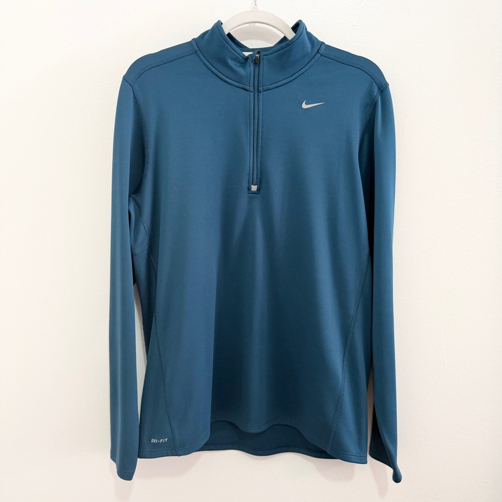 Nike Dri-FIT Quarter Zip Pullover Mens Medium Blue Running Athletic